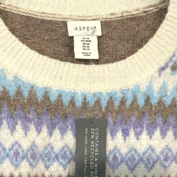 NWT ASPEN Fair Isle Soft Knit Pullover Sweater COZY!! SZ M - Picture 3 of 10